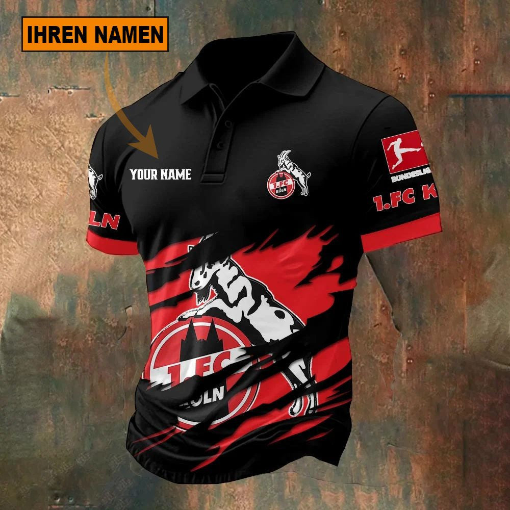 FC Köln Poloshirt Riss Design Neue Edition mit individuellem Namen