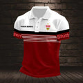 VfB Stuttgart Poloshirt mit individuellem Namen Neuer Stil Gestreift