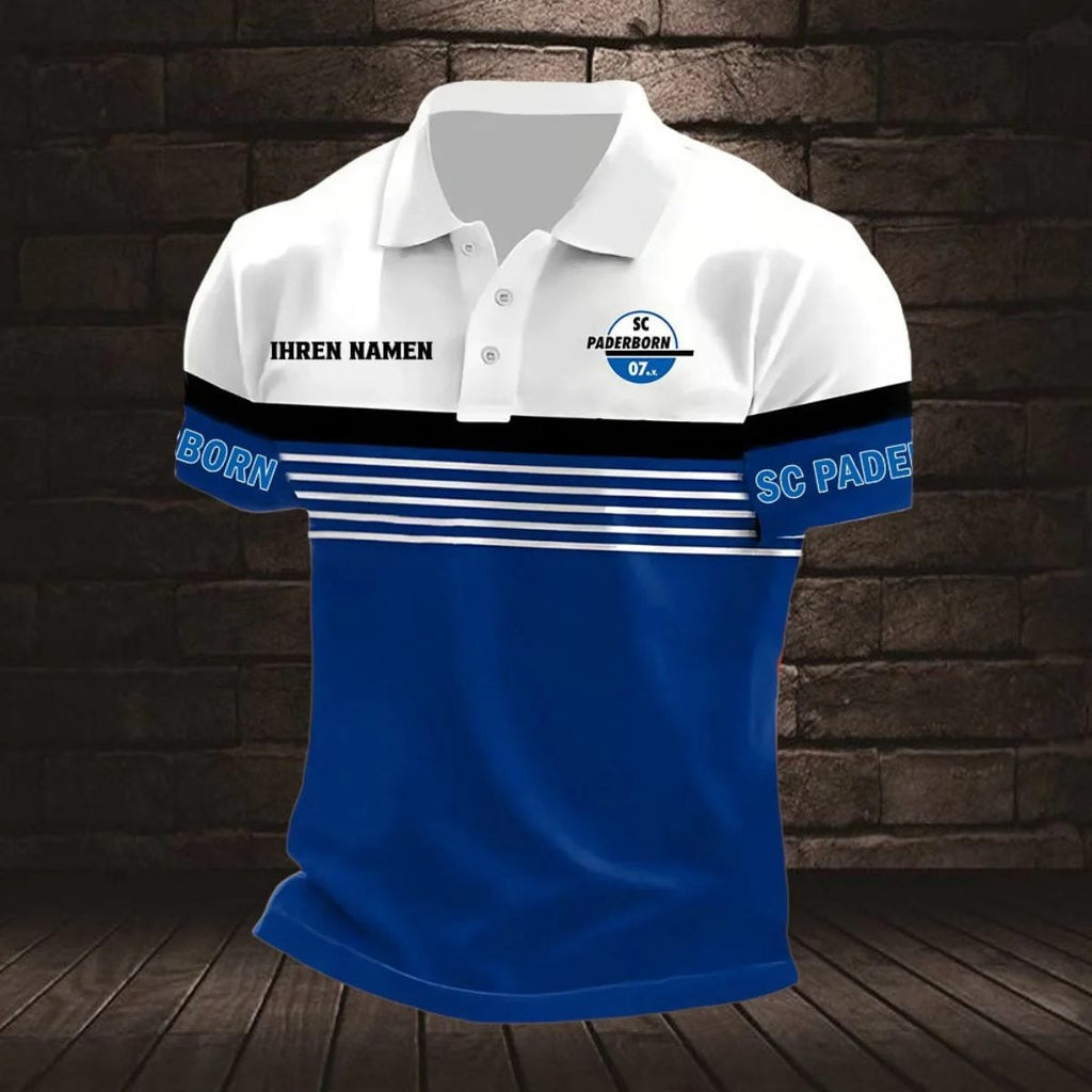SC Paderborn 07 Poloshirt mit individuellem Namen Neuer Stil Gestreift