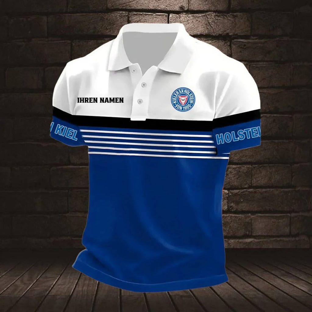 Holstein Kiel Poloshirt mit individuellem Namen Neuer Stil Gestreift