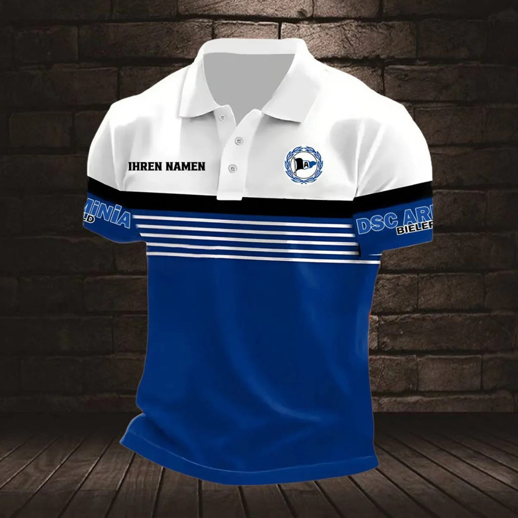 DSC Arminia Bielefeld Poloshirt mit individuellem Namen Neuer Stil Gestreift
