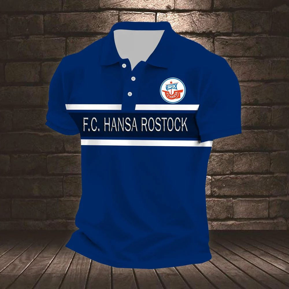 FC Hansa Rostock Poloshirt Gestreiftes Design Neuer Stil