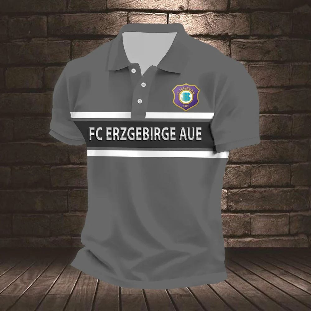 FC Erzgebirge Aue Poloshirt Gestreiftes Design Neuer Stil