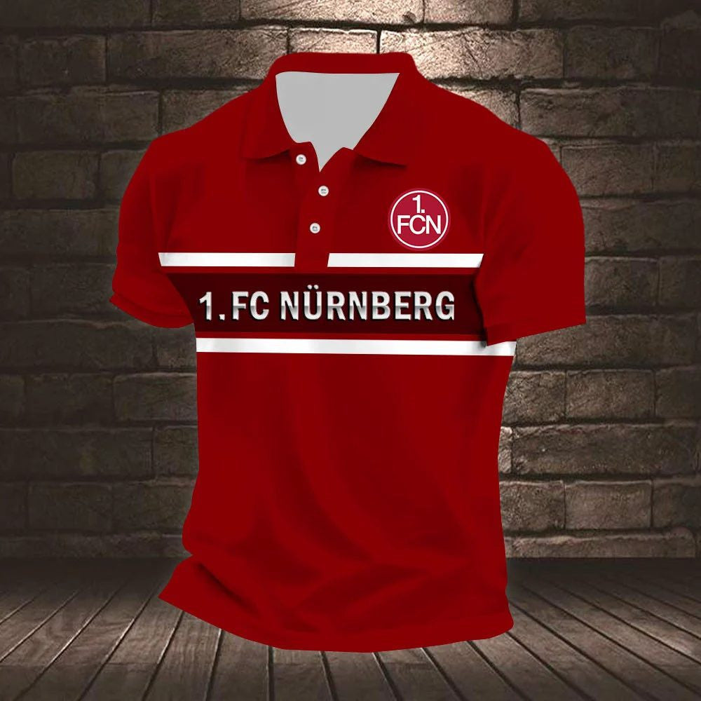 FC Nürnberg Poloshirt Gestreiftes Design Neuer Stil
