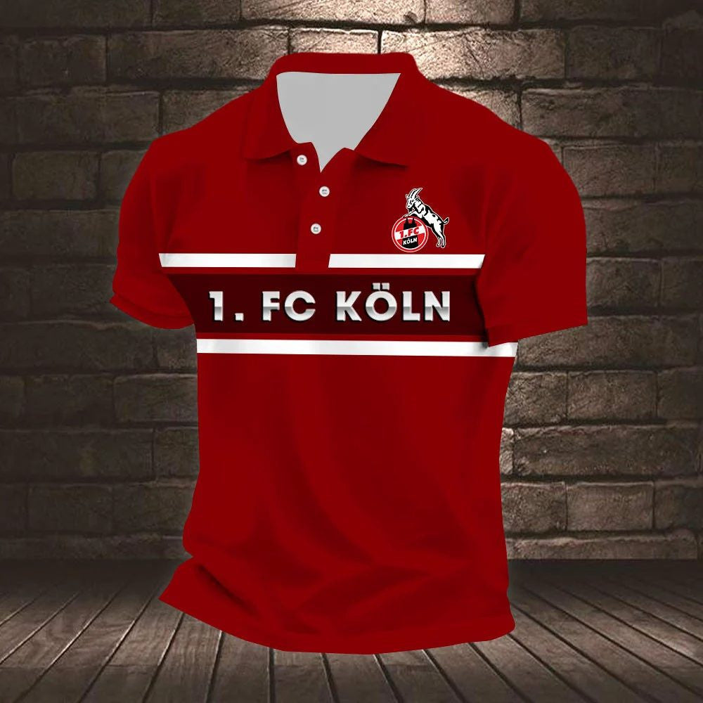 FC Köln Poloshirt Gestreiftes Design Neuer Stil