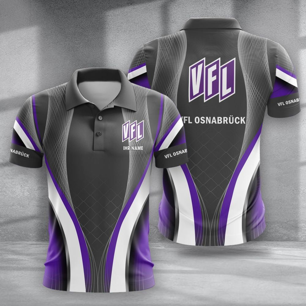 VfL Osnabrück Poloshirt mit individuellem Namen Neue Version Grau