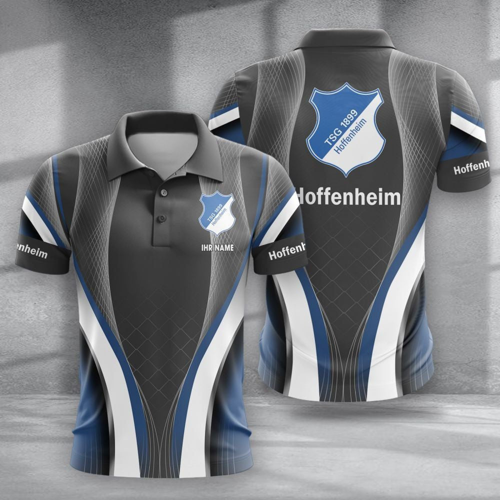 TSG 1899 Hoffenheim Poloshirt Neue Version mit individuellem Namen Grau