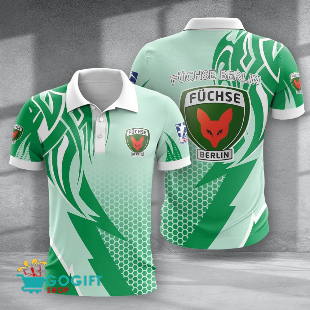 Füchse Berlin Poloshirt Feuerpunkt Design mit individuellem Namen