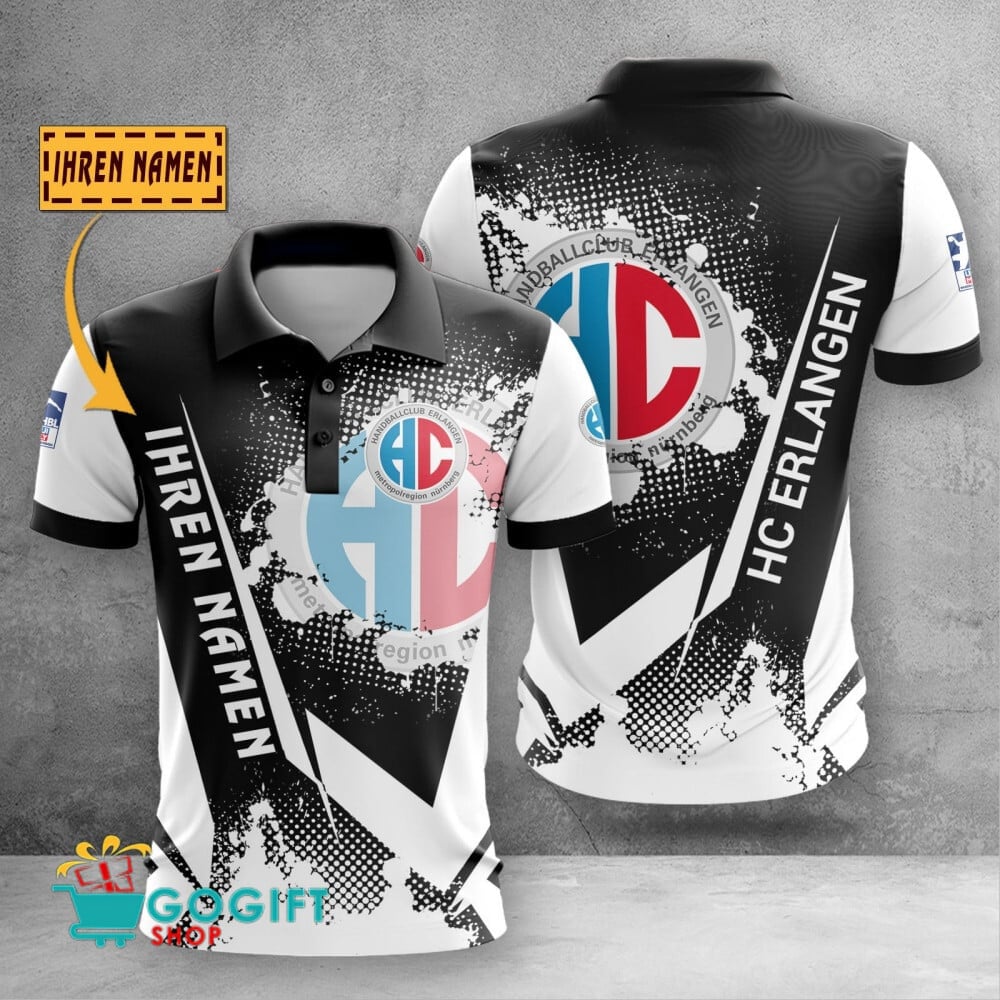 HC Erlangen Poloshirt Schuppen Design mit individuellem Namen