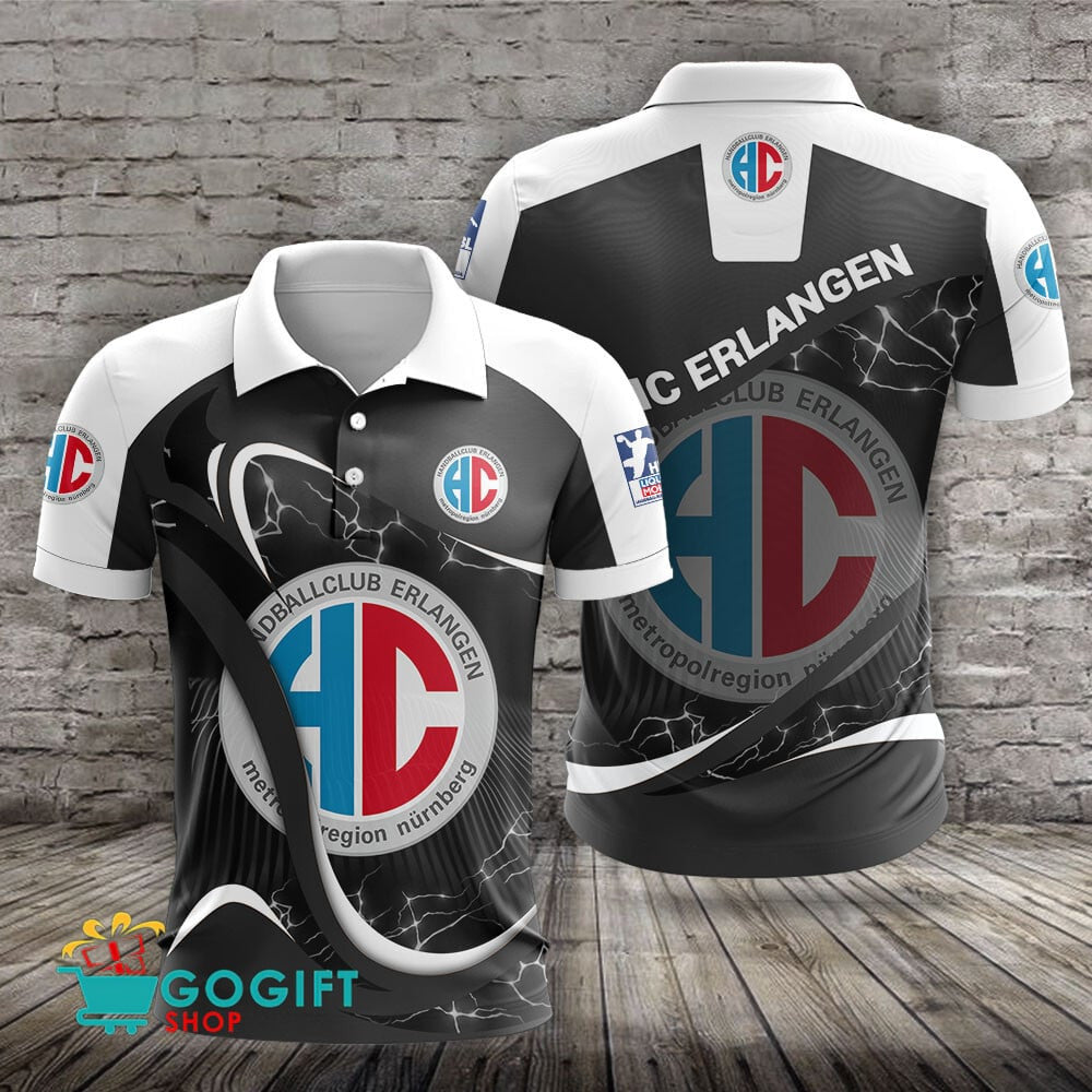 HC Erlangen Poloshirt Donner Design mit individuellem Namen