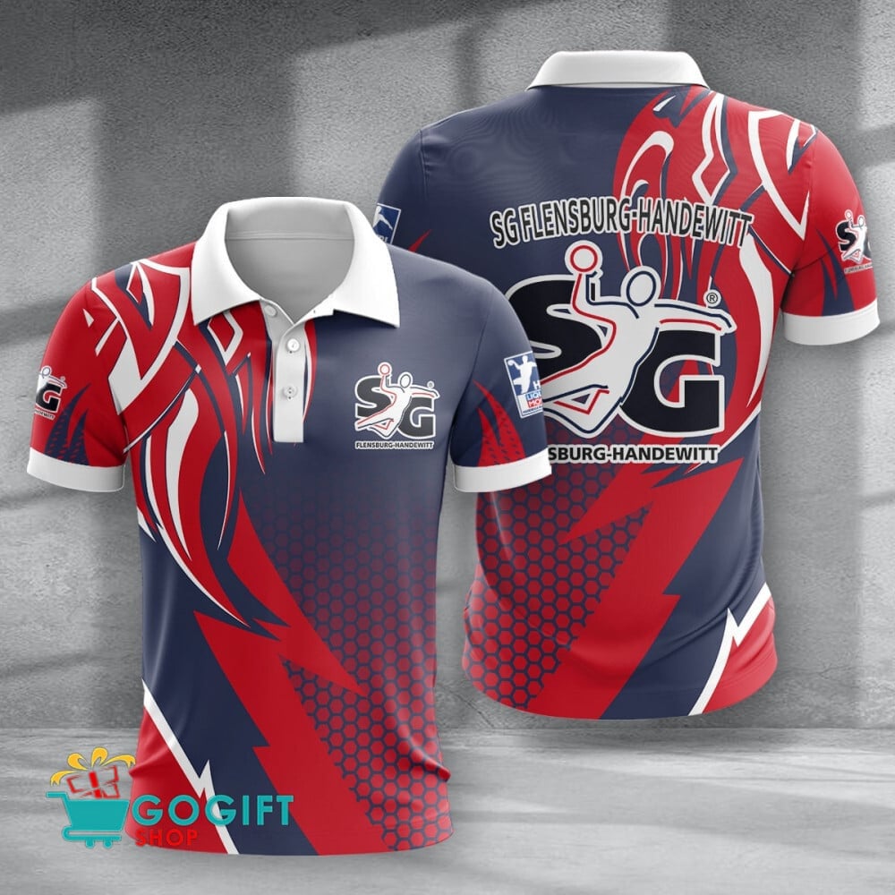 SG Flensburg Handewitt Poloshirt Feuerpunkt Design mit individuellem Namen