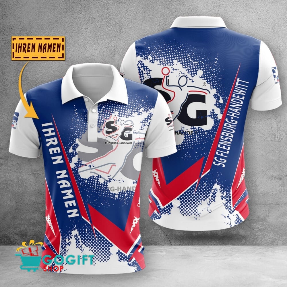 SG Flensburg Handewitt Poloshirt Spritz Design mit individuellem Namen