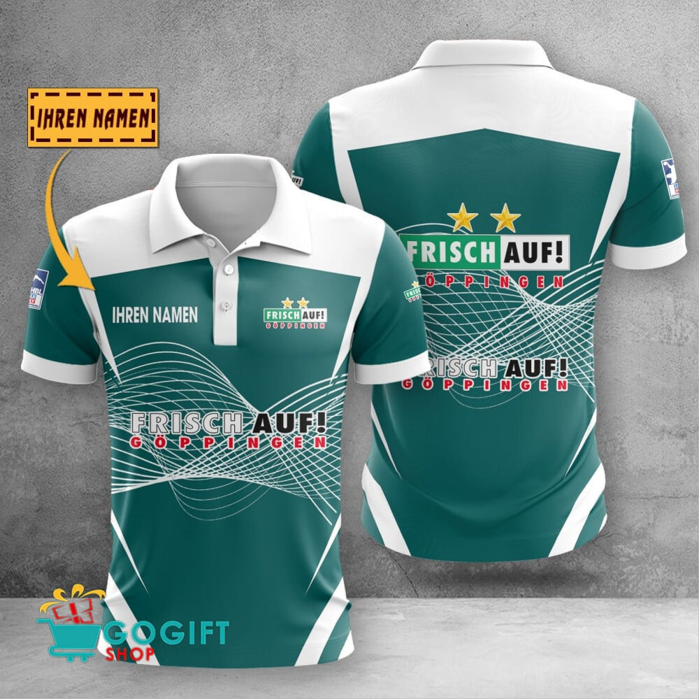 FRISCH AUF! Göppingen Poloshirt Schallwellen Design mit individuellem Namen