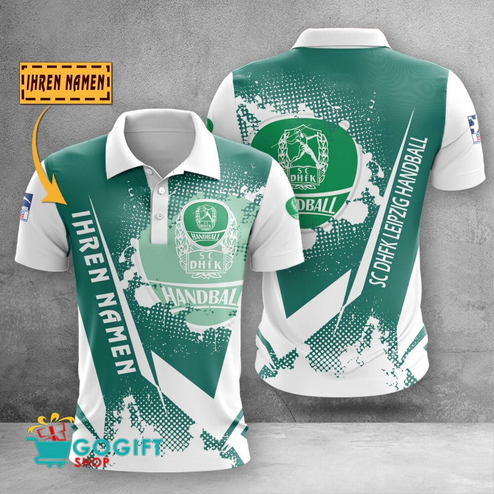 SC DHfK Leipzig Poloshirt Schuppen Design mit individuellem Namen