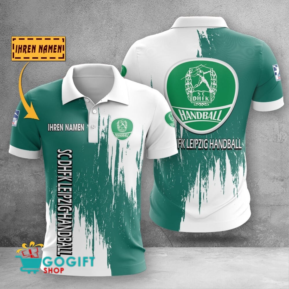 SC DHfK Leipzig Poloshirt Batik Design mit individuellem Namen