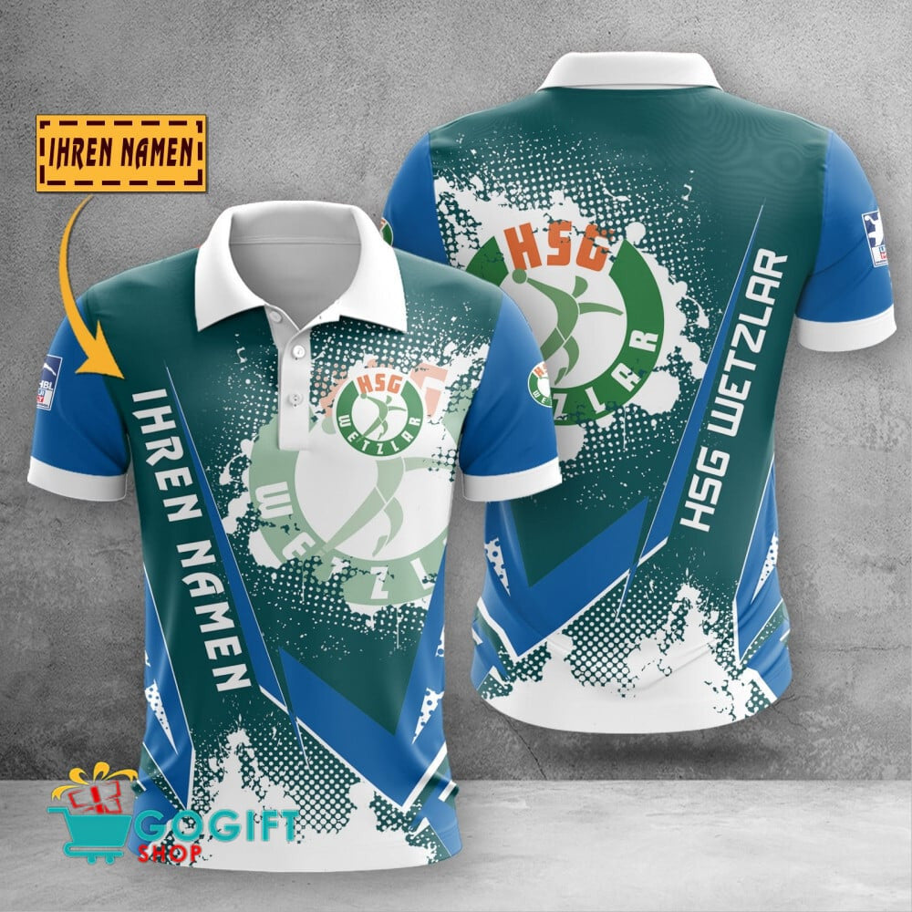 HSG Wetzlar Poloshirt Schuppen Design mit individuellem Namen