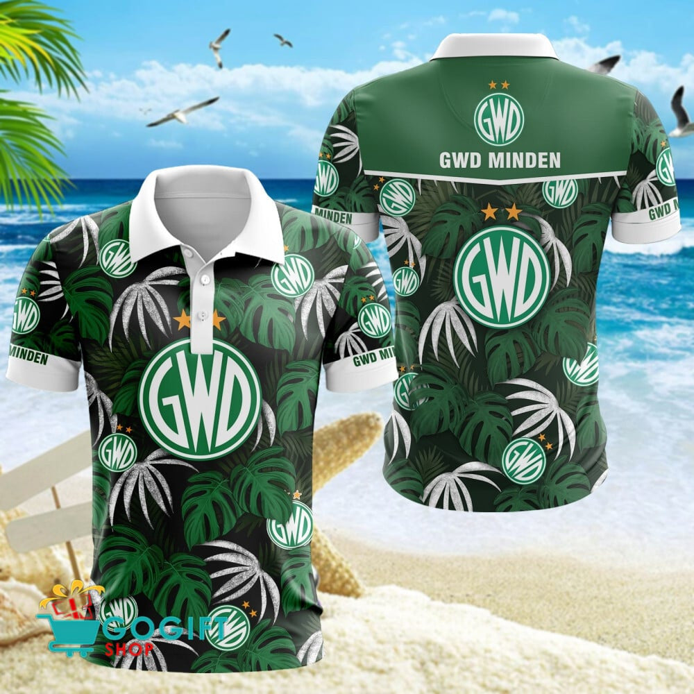 GWD Minden Poloshirt Großes Logo im tropischen Stil