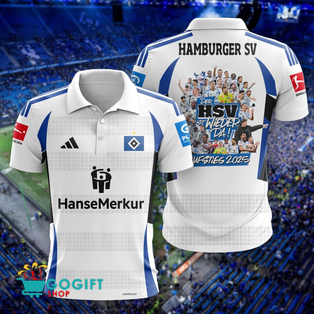 Hamburger SV Poloshirt AUFSTIEG 2025 Der HSV Ist Wieder Da V2