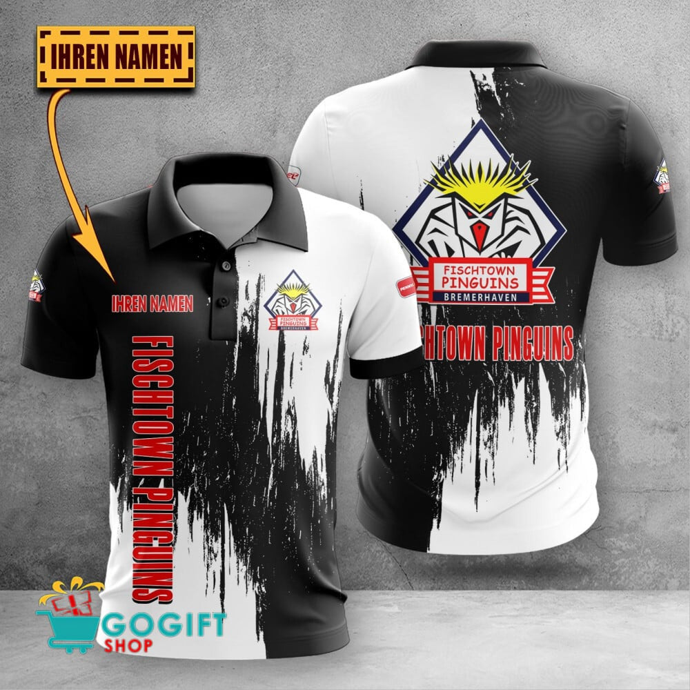 Fischtown Pinguins Poloshirt Kratz Design mit individuellem Namen