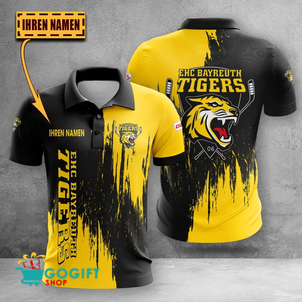 Onesto Tigers Bayreuth Poloshirt mit individuellem Namen Kratzmuster