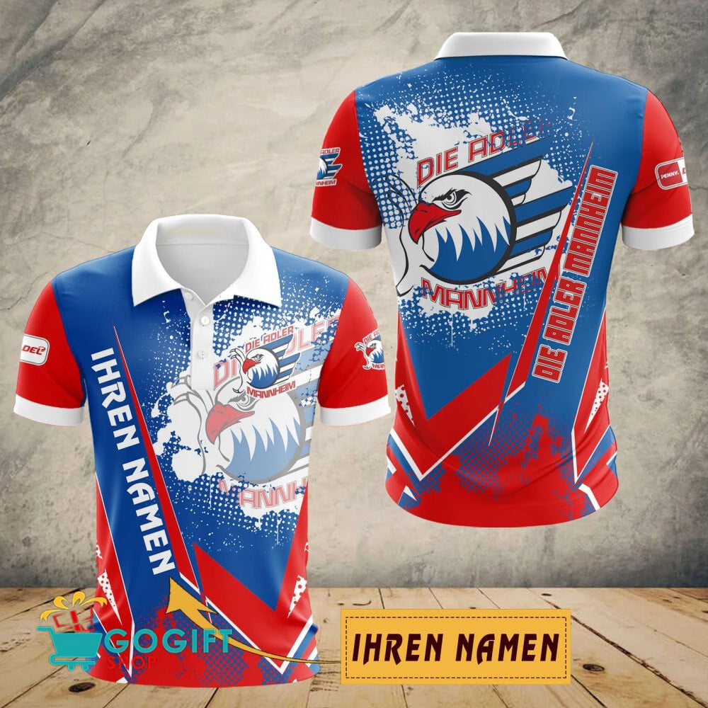Adler Mannheim Poloshirt Schuppen Design mit individuellem Namen