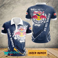 EHC Red Bull München Poloshirt mit individuellem Namen Schuppen Design