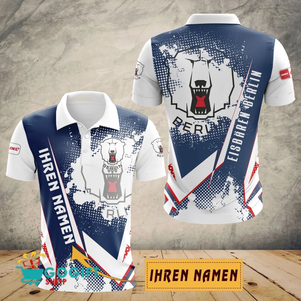 Eisbären Berlin Poloshirt Schuppen Design mit individuellem Namen