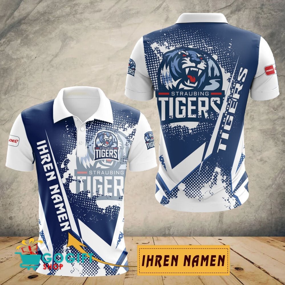 Straubing Tigers Poloshirt Schuppen Design mit individuellem Namen