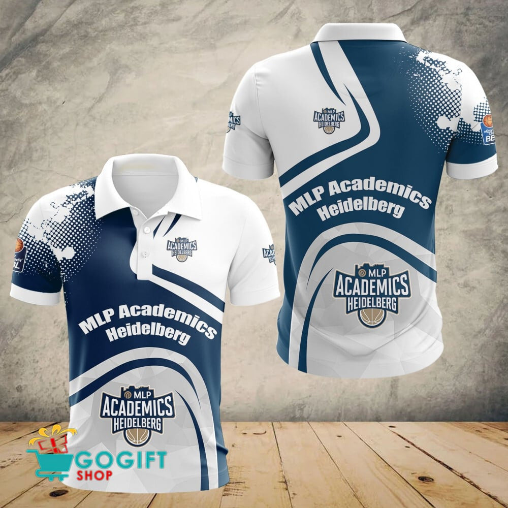 MLP Academics Heidelberg Poloshirt Schulter Farbspritzer Design Teamfarben