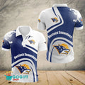 Rostock Seawolves Poloshirt Schulter Farbspritzer Design Teamfarben