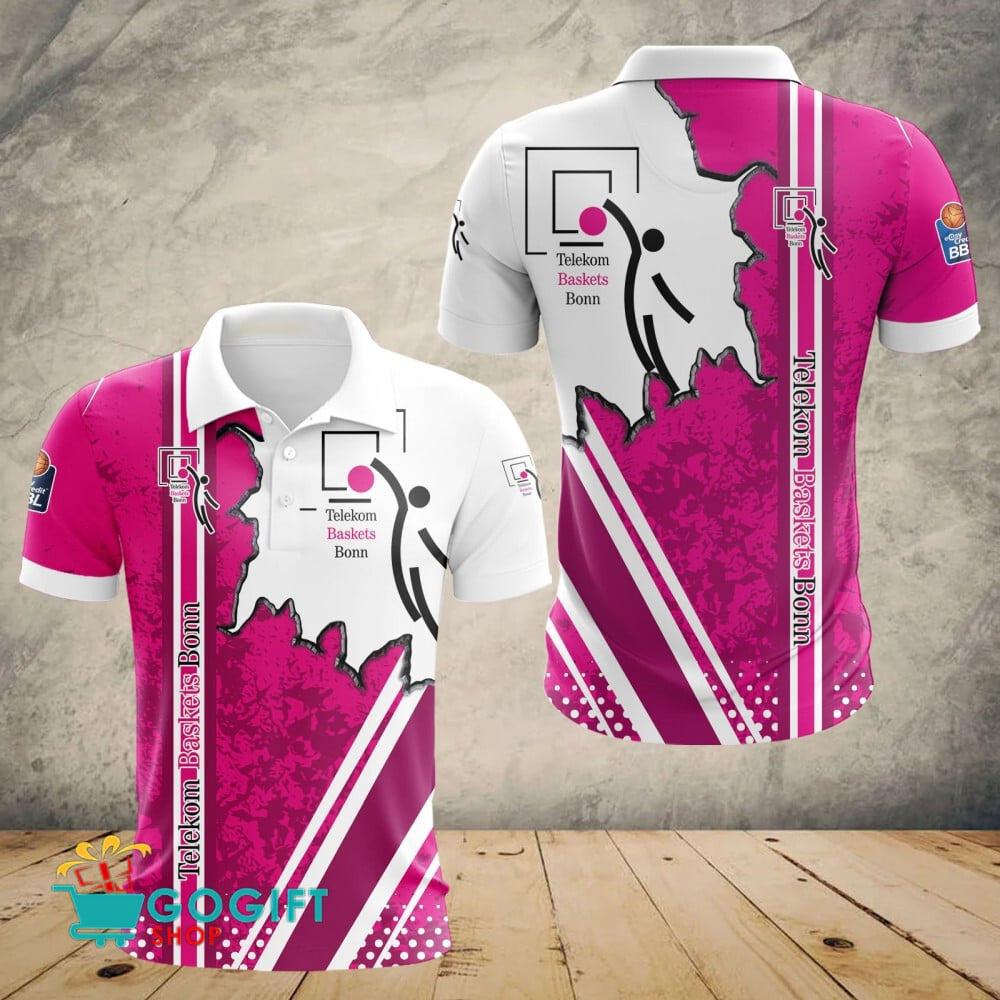 Telekom Baskets Bonn Poloshirt Durchbrechen Sie das Mauermuster