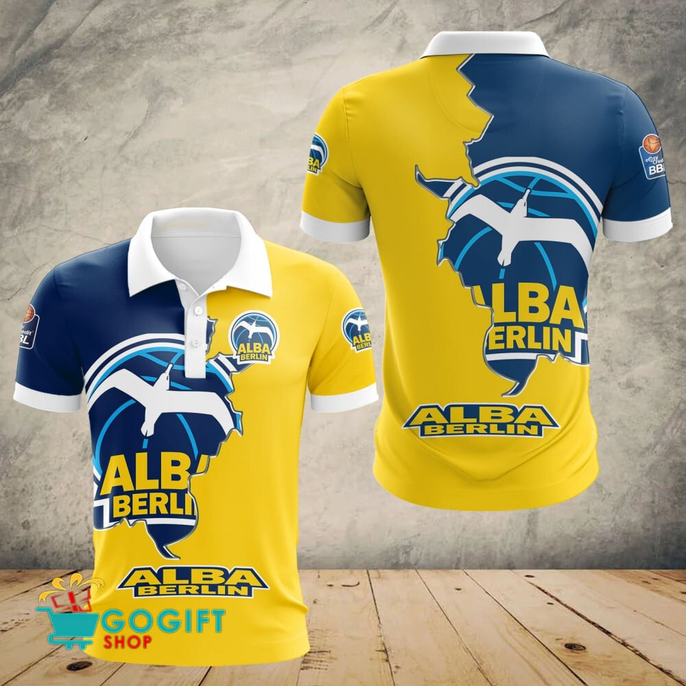 Alba Berlin Poloshirt Riss Design Teamfarben