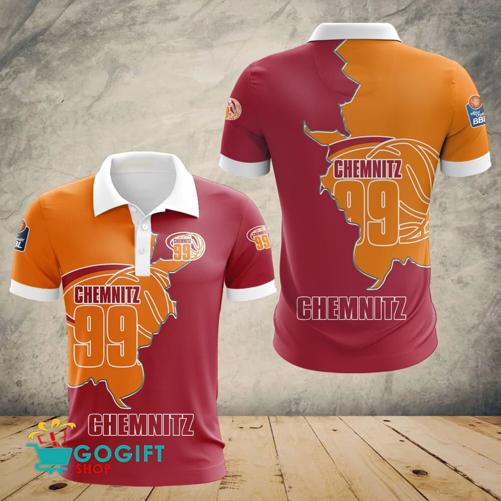 Niners Chemnitz Poloshirt Riss Design Teamfarben