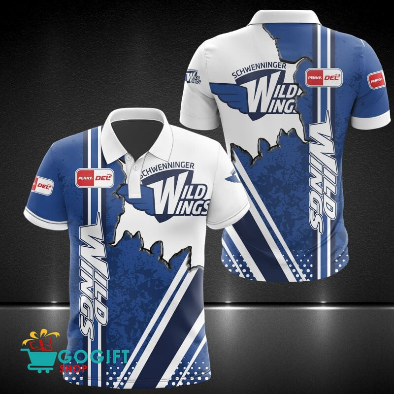 Schwenninger Wild Wings Poloshirt Durchbreche die Mauer