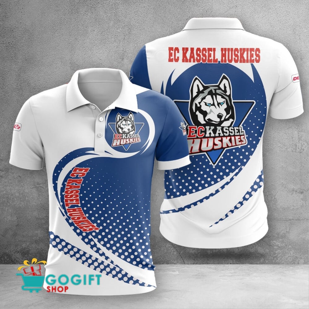 EC Kassel Huskies Poloshirt Wellenpunkt Design