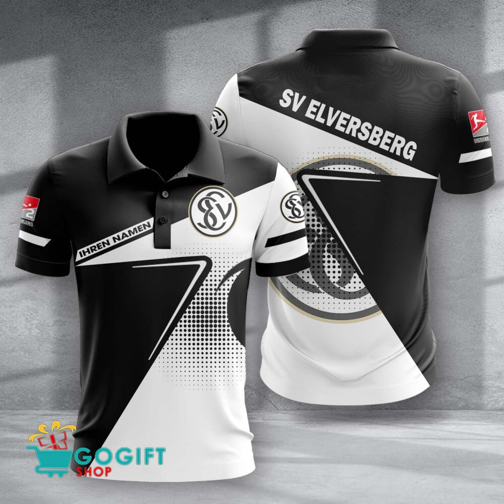 SV Elversberg Poloshirt Halbton Design mit individuellem Namen