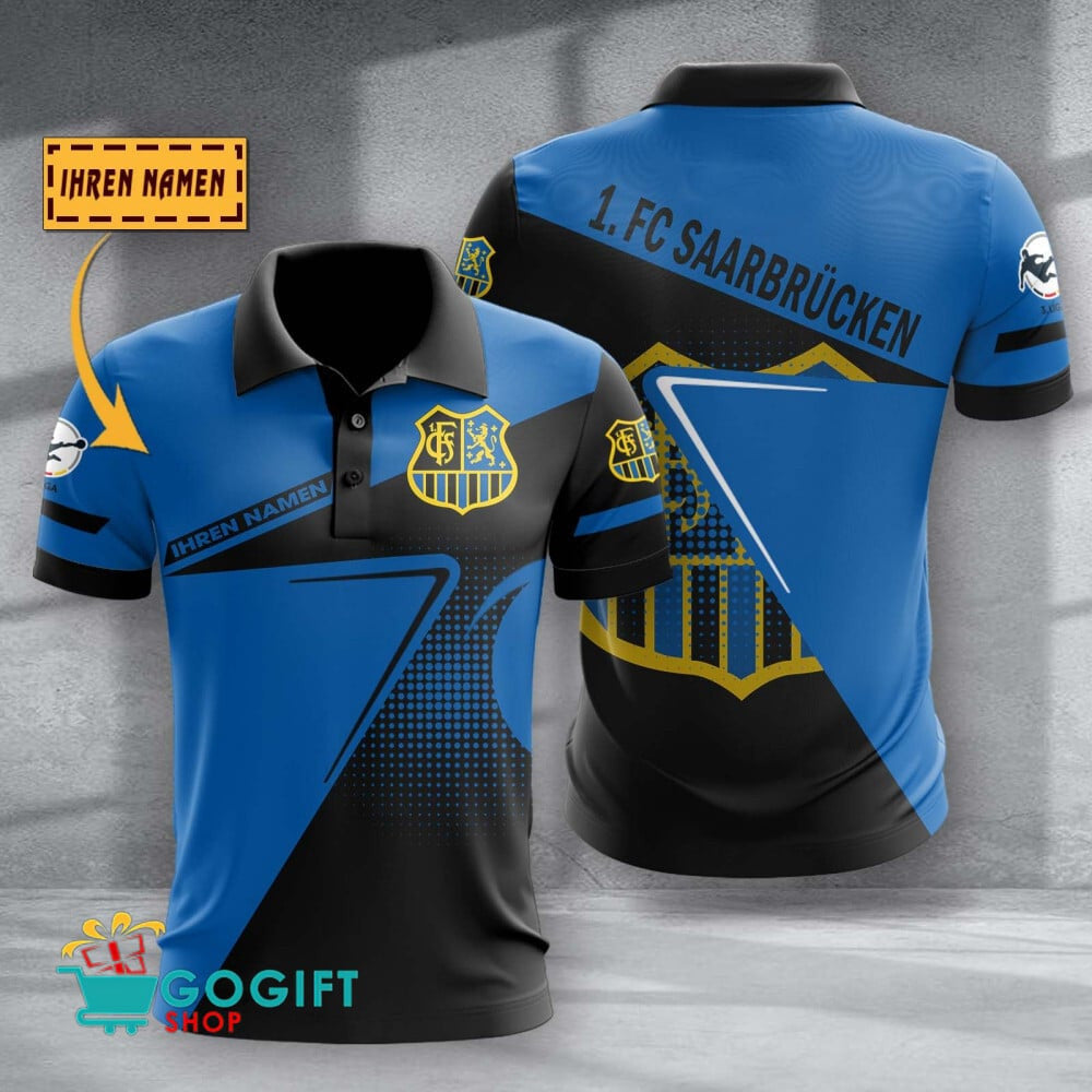 FC Saarbrücken Poloshirt Halbton Design mit individuellem Namen