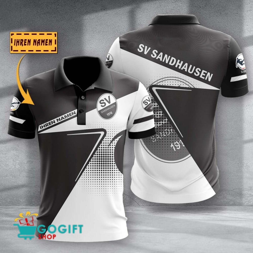 SV Sandhausen Poloshirt Halbton Design mit individuellem Namen