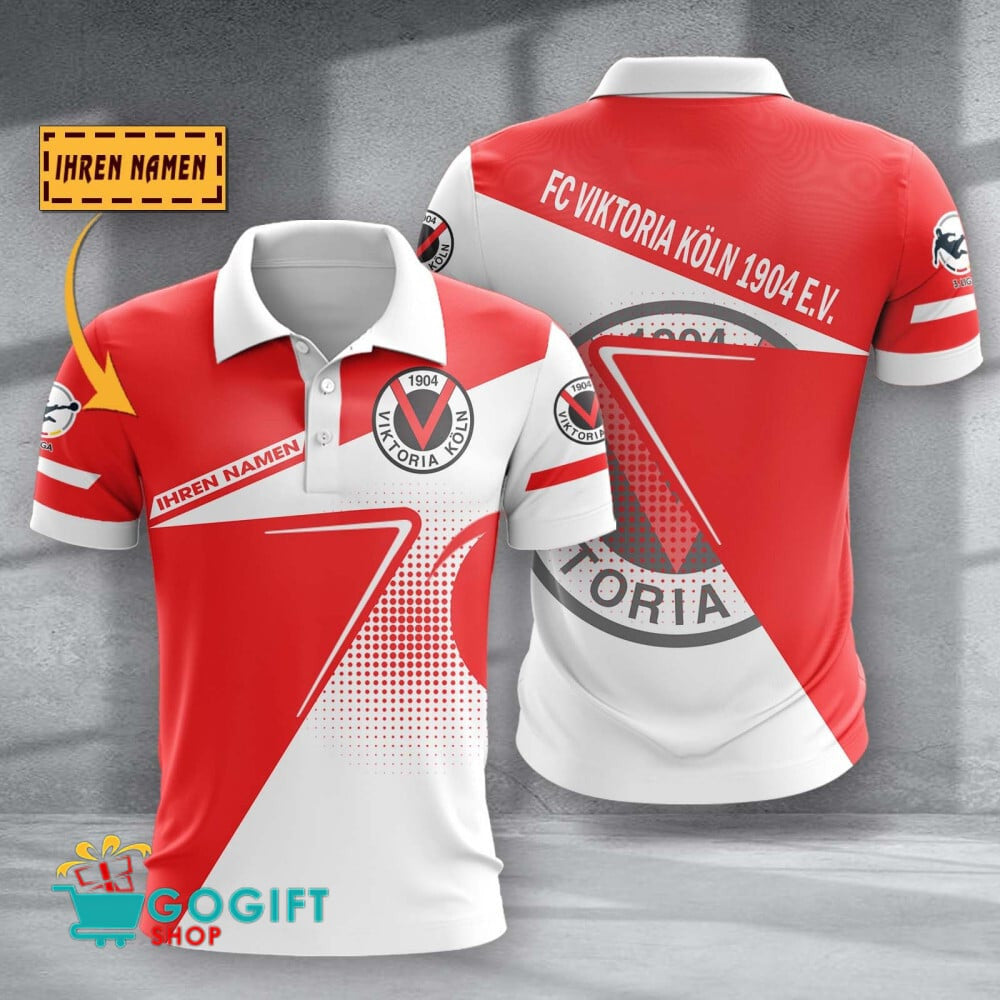 Viktoria Köln 1904 Poloshirt Halbton Design mit individuellem Namen