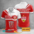 VfB Stuttgart Poloshirt Zusammenarbeit mit Monster Energy mit individuellem Namen