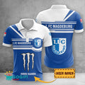 FC Magdeburg Poloshirt mit individuellem Namen Zusammenarbeit mit Monster Energy
