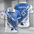 Hamburger SV Poloshirt Vogelflügel Design mit individuellem Namen