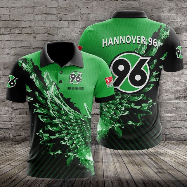 Hannover 96 Poloshirt Vogelflügel Design mit individuellem Namen