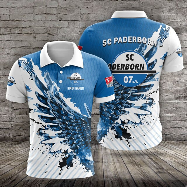 SC Paderborn 07 Poloshirt Vogelflügel Design mit individuellem Namen