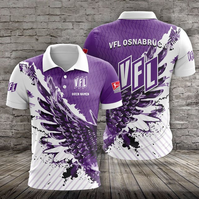 VfL Osnabrück Poloshirt Vogelflügel Design mit individuellem Namen