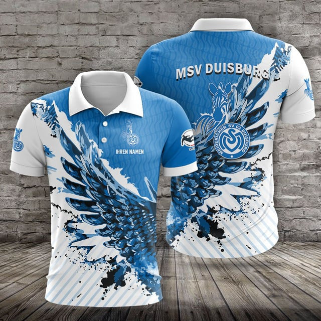 MSV Duisburg Poloshirt Vogelflügel Design mit individuellem Namen