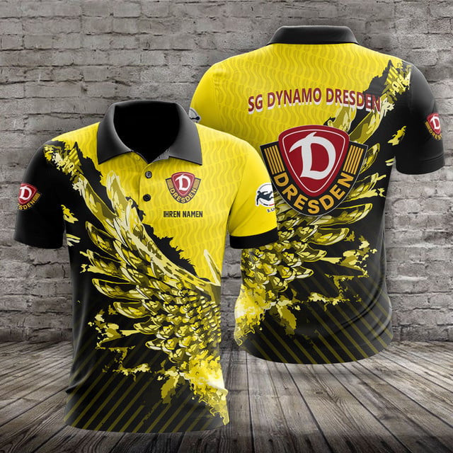 SG Dynamo Dresden Poloshirt Vogelflügel Design mit individuellem Namen