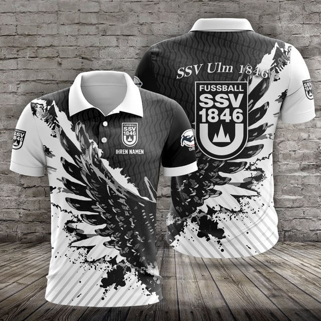 SSV Ulm 1846 Poloshirt Vogelflügel Design mit individuellem Namen