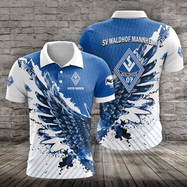 SV Waldhof Mannheim 07 Poloshirt Vogelflügel Design mit individuellem Namen