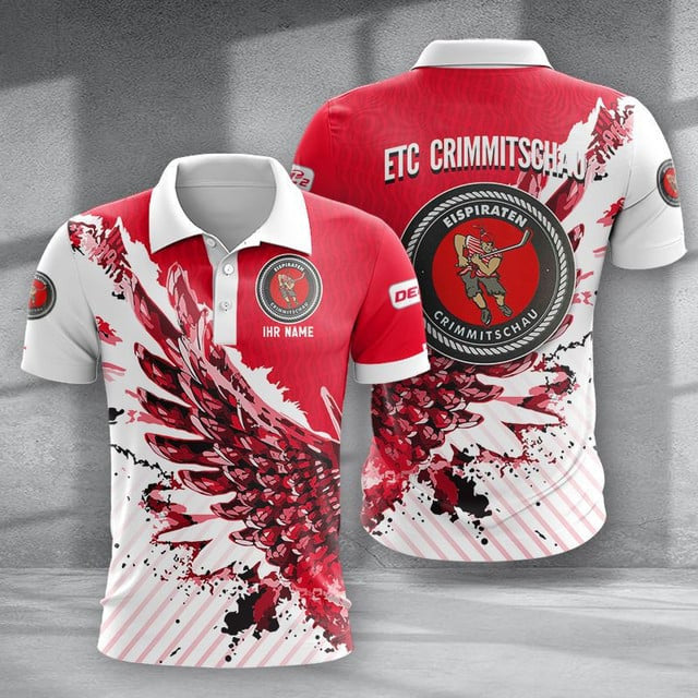 Eispiraten Crimmitschau Poloshirt Vogelflügel Design mit individuellem Namen